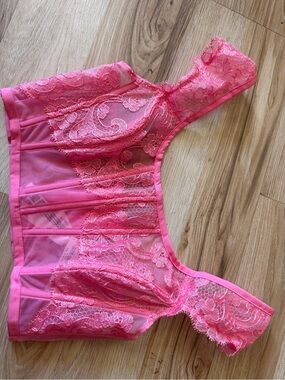 Victoria's Secret Pink Sheer Lace Longline Bralette
